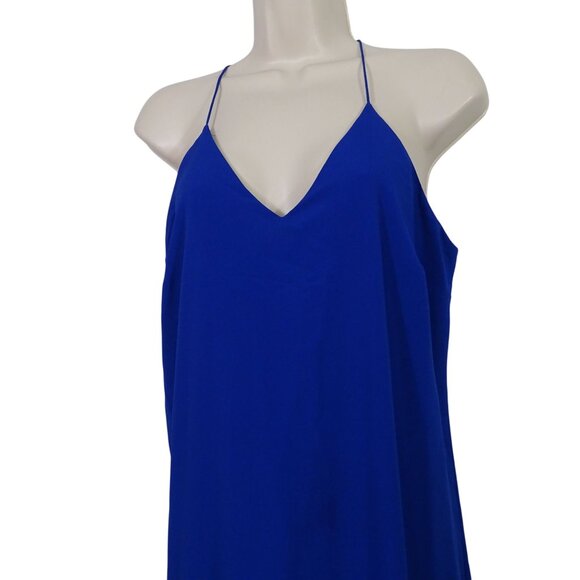 Old Navy Blue T-strap Maxi Dress Women Size M V-Neck Spaghetti Straps Party - Picture 2 of 10